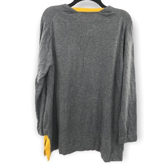 *Charter Club Womens Ladies Plus Size Gray Yellow Colorblocked Detail Sweater 2X - Picture 2 of 5